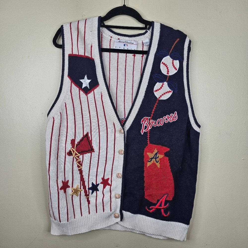 Marisa Christina sports vintage MLB Atlanta Braves vest size xl